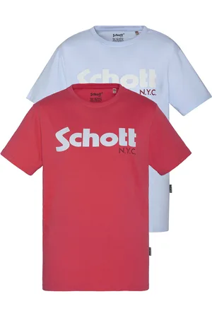 Schott NYC Confezione Da 2 T-shirt Girocollo Logo Uomo Taglie XXL