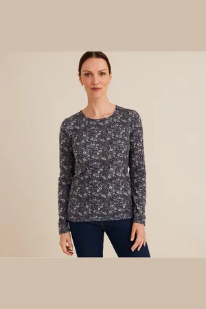 ANNE WEYBURN T-shirt Stampata, Materiale Garzato, Effetto Caldo Donna Taglie 38/40 (IT) - 34/36 (FR)