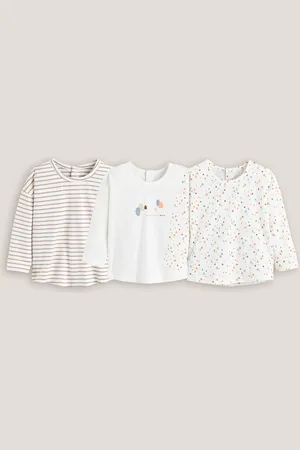 La Redoute Confezione Da 3 T-shirt Maniche Lunghe Taglie 0 mesi - 50 cm