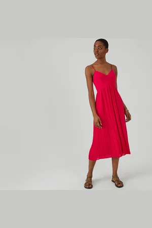 La Redoute Abito Lungo Plissé Soleil, Con Sottili Spalline Donna Taglie 44 (IT) - 40 (FR)