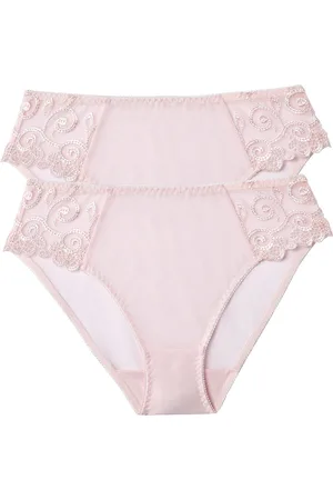 ANNE WEYBURN Confezione Da 2 Slip In Tulle Tinta Unita E Tulle Ricamato Lyssa Donna Taglie 38/40 (IT) - 34/36 (FR)