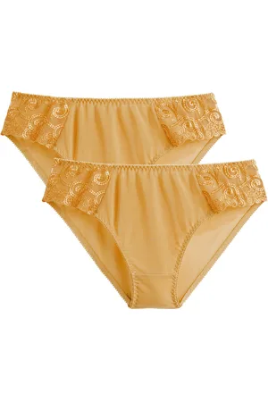 ANNE WEYBURN Confezione Da 2 Slip In Tulle Tinta Unita E Tulle Ricamato Lyssa Donna Taglie 38/40 (IT) - 34/36 (FR)
