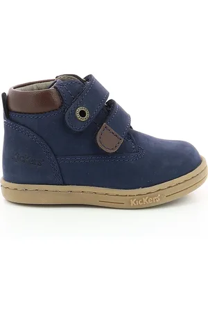 Kickers Stivaletti Pelle Con Patta A Strappo Tackeasy Bambina Taglie 18