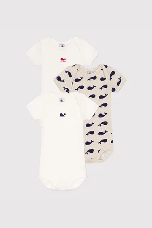 Petit Bateau Confezione Da 3 Body Maniche Corte Taglie 3 mesi - 60 cm