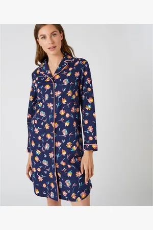 Damart Camicia Da Notte Flanella Di Cotone A Maniche Lunghe Donna Taglie XS