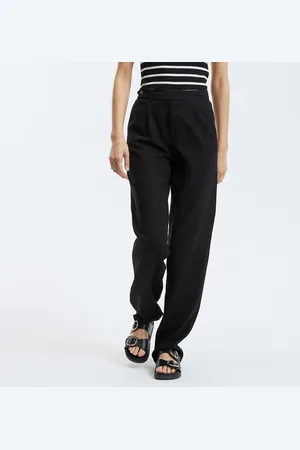 ONLY Pantaloni Vita Alta, Misto Lino Donna Taglie 38L36 (IT) - 34 (FR)