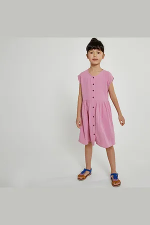 La Redoute Abito Senza Maniche In Garza Di Cotone Con Bottoni Bambina Taglie 3 anni - 94 cm