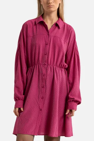 See u soon Abito Corto Jacquard Satinato, Collo Camicia Donna Taglie 1(S)