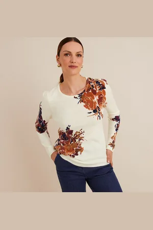 ANNE WEYBURN Maglione Stampato, Girocollo, Maglia Fine Donna Taglie 38/40 (IT) - 34/36 (FR)