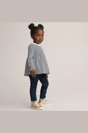 La Redoute Confezione Da 2 T-shirt Maniche Lunghe, Colletto Bambina Taglie 3 mesi - 60 cm