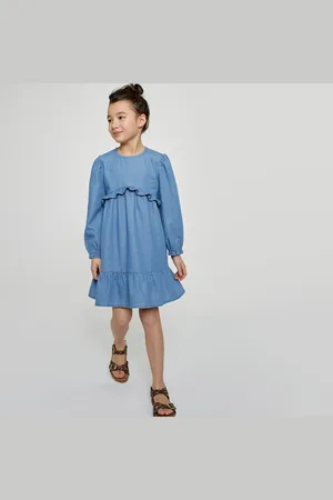 La Redoute Abito In Denim Leggero A Maniche Lunghe Bambina Taglie 3 anni - 94 cm