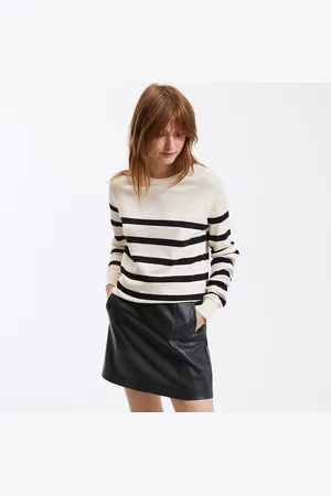 La Redoute Maglione Basico Girocollo, Maniche Lunghe, A Righe Donna Taglie S