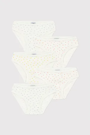 Petit Bateau Confezione Da 5 Culotte Fantasia Cuore Bambina Taglie 3 anni - 94 cm