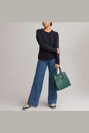 ANNE WEYBURN Cardigan Scollo Rotondo In Maglia Fine, Bottoni Donna Taglie 38/40 (IT) - 34/36 (FR)