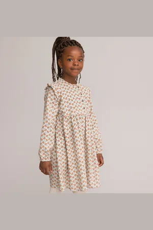 La Redoute Abito Maniche Lunghe, Motivo Floreale Bambina Taglie 8 anni - 126 cm