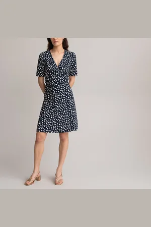 La Redoute Abito Cahe-cœur, Maniche Corte, Stampa Floreale Donna Taglie S