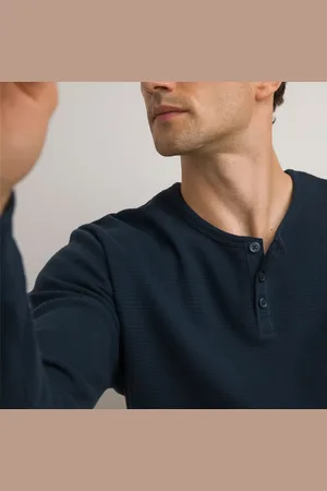 La Redoute T-shirt Scollo Tunisino, Maniche Lunghe Uomo Taglie S