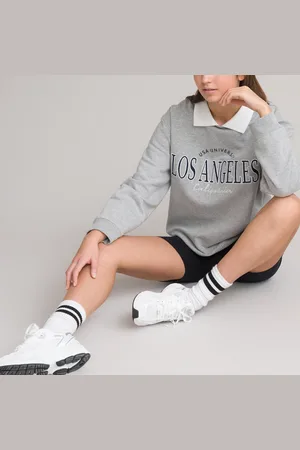 La Redoute Felpa Oversize Collo Polo, Ricamata Davanti Bambina Taglie XXXS