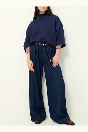 Sessun Pantaloni Larghi Vita Alta Con Cintura Rinim Donna Taglie 38 (IT) - 34 (FR)