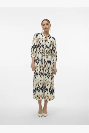 VERO MODA Abito Midi Stampato Da Annodare Donna Taglie XS