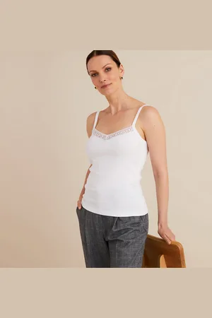 ANNE WEYBURN Top Scollo A V, Sottili Spalline Donna Taglie 38/40 (IT) - 34/36 (FR)
