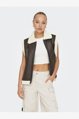 ONLY Giubbotto Similpelle Senza Maniche Donna Taglie M