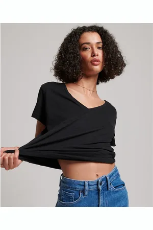 Superdry T-shirt Tinta Unita Scollo A V Donna Taglie 40 (IT) - 36 (FR)