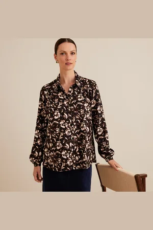 ANNE WEYBURN Camicia Fantasia Floreale, Maniche Lunghe Donna Taglie 40 (IT) - 36 (FR)