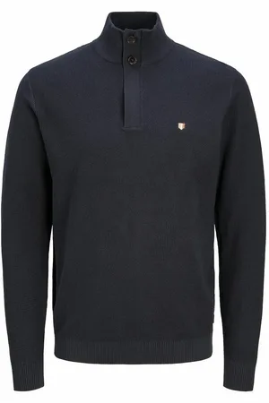 JACK & JONES Maglione Collo Alto Mezza Cerniera E Bottone Uomo Taglie S