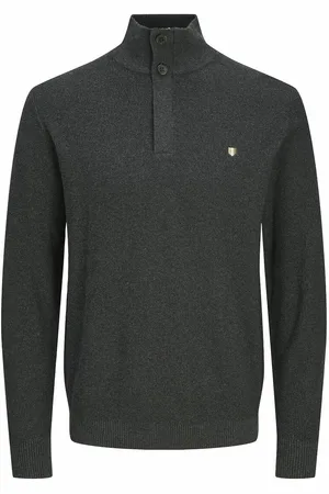 JACK & JONES Maglione Collo Alto Mezza Cerniera E Bottone Uomo Taglie S