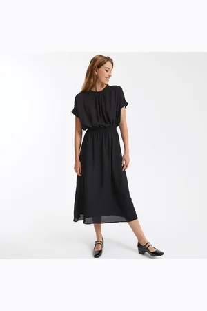 La Redoute Abito Lungo Svasato, Punto Smock Elasticizzato In Vita Donna Taglie 38 (IT) - 34 (FR)