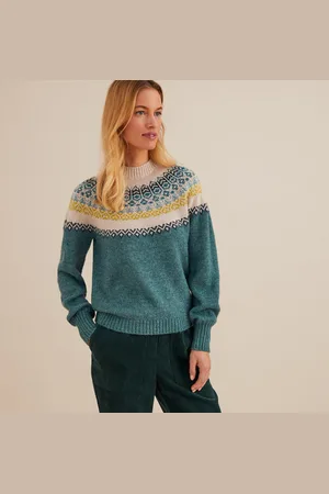 ANNE WEYBURN Maglione Jacquard, Collo Alto, In Grossa Maglia Donna Taglie 38/40 (IT) - 34/36 (FR)