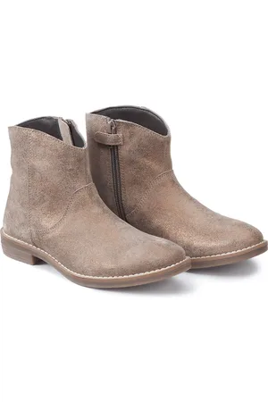 La Redoute Stivaletti Santiags Cerniere In Pelle Metallizzata Bambina Taglie 28