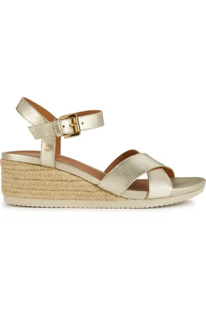Geox Sandali Con Zeppa Traspiranti In Pelle Panarea Donna Taglie 36