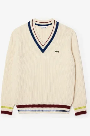 Lacoste Maglione Maglia Spessa In Lana Cardata Uomo Taglie XL