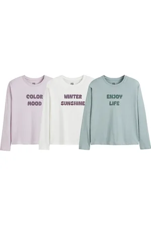La Redoute Confezione Da 3 T-shirt Maniche Lunghe Con Scritta Bambina Taglie 3 anni - 94 cm