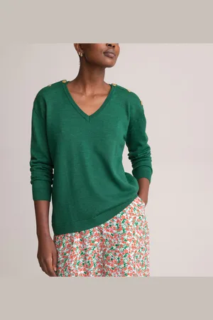 ANNE WEYBURN Maglione Scollo A V In Fine Maglia, Misto Lana Donna Taglie 38/40 (IT) - 34/36 (FR)