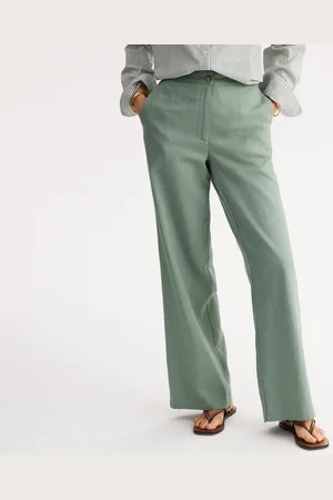 ANNE WEYBURN Pantaloni Larghi, Misto Lino Donna Taglie 50 (IT) - 46 (FR)