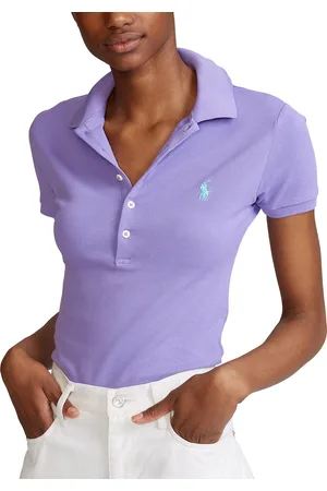 Ralph Lauren Polo Maniche Corte Cotone Stretch Donna Taglie M
