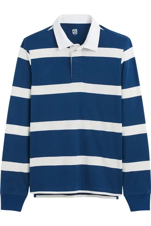 La Redoute Polo In Cotone Bio Maniche Lunghe A Righe Uomo Taglie XL