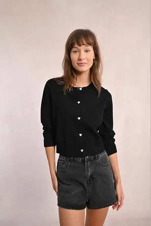 Molly Bracken Cardigan In Grossa Maglia, Con Bottoni Donna Taglie XL