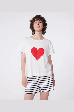 Petit Bateau Pigiama Corto In Cotone A Maniche Corte Donna Taglie XS
