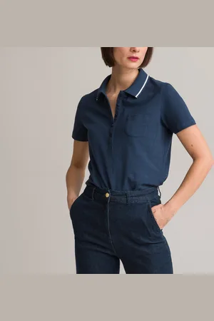 ANNE WEYBURN T-shirt Collo Polo, Maglia Piqué, Maniche Corte Donna Taglie 38/40 (IT) - 34/36 (FR)