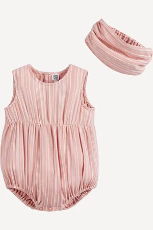 La Redoute Set 2 Pezzi Composto Da Una Barboteuse E Un Bandeau A Righe Taglie 1 mese - 54 cm