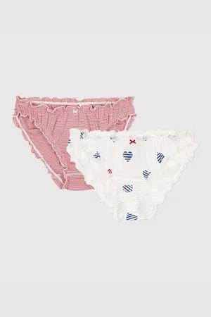 Petit Bateau Confezione Da 2 Culotte Froufrou In Cotone Donna Taglie S