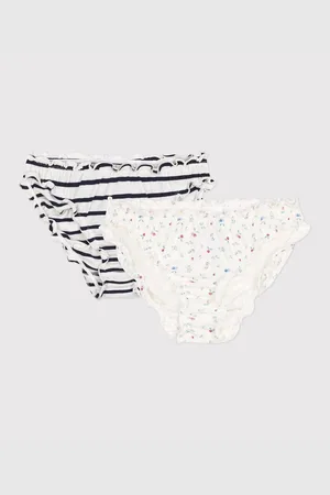 Petit Bateau Confezione Da 2 Culotte Froufrou In Cotone Donna Taglie XS