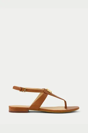 Ralph Lauren Sandali Infradito Bassi In Pelle Everley Donna Taglie 36