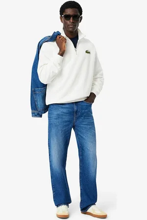Lacoste Felpa Con Scollo A Zip, Loose Fit Taglie L