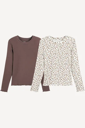 La Redoute Confezione Da 2 T-shirt Maniche Lunghe A Coste Bambina Taglie 3 anni - 94 cm