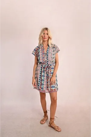 Molly Bracken Abito A Portafoglio Stampato A Maniche Corte Donna Taglie XS